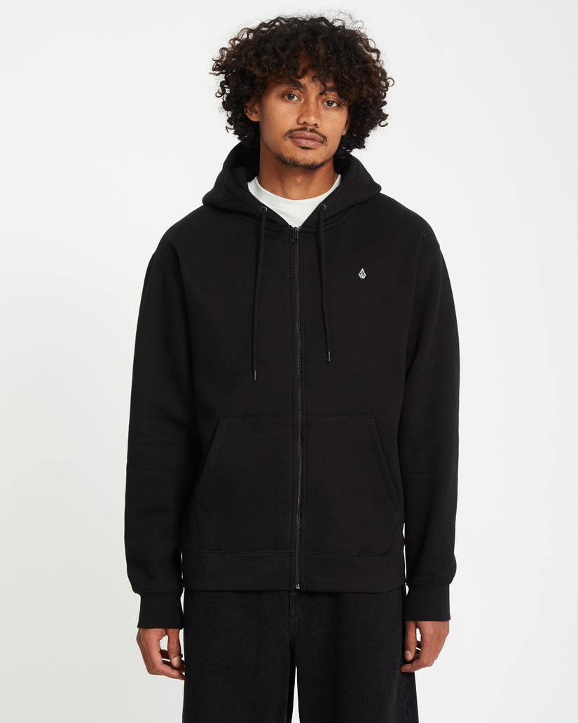 Sudadera con capucha y cremallera Single Stone - BLACK