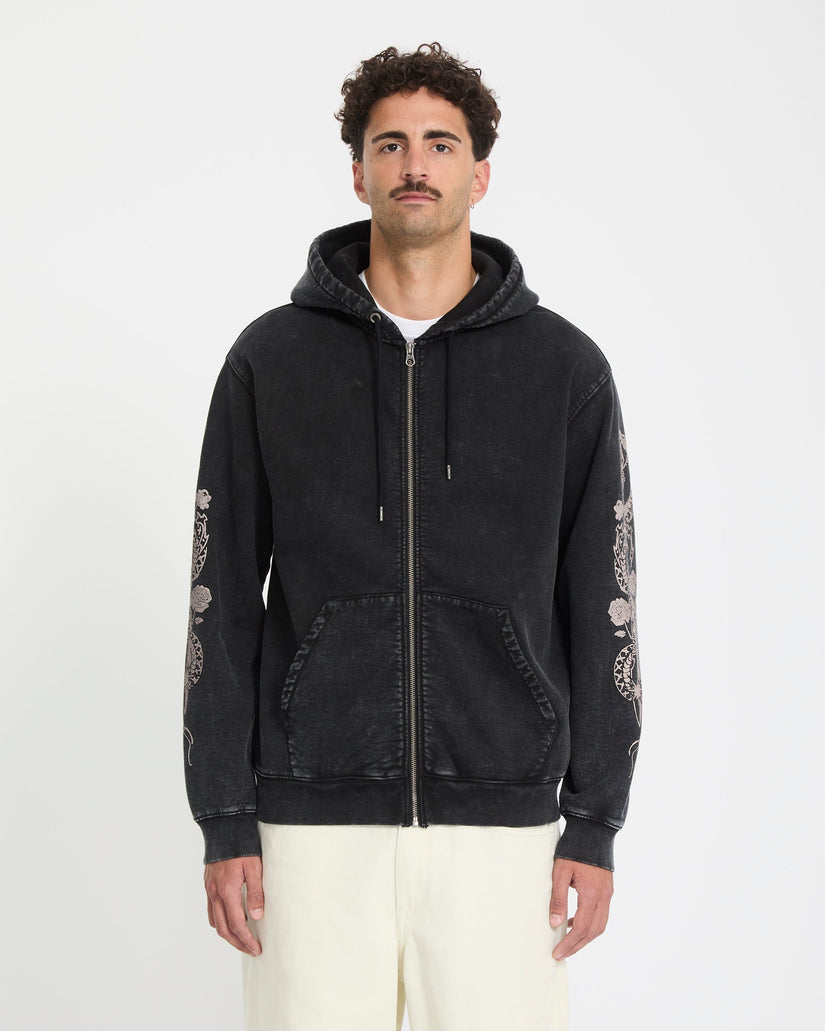 Sudadera con capucha y cremallera Die By The Stone - Light Acid Black