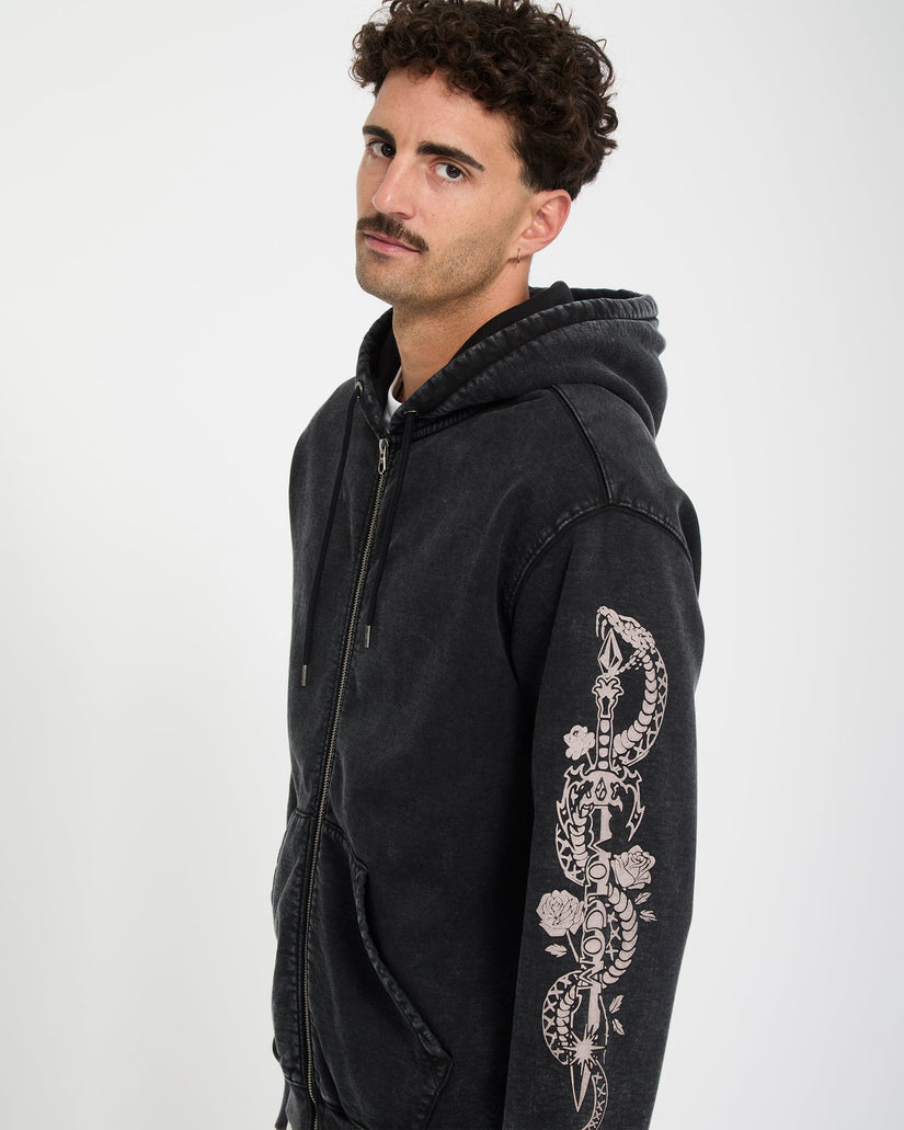 Sudadera con capucha y cremallera Die By The Stone - Light Acid Black