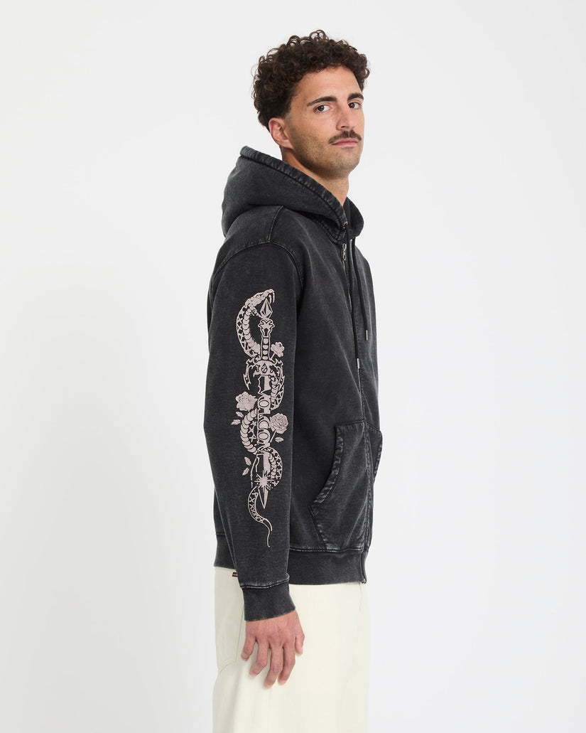Sudadera con capucha y cremallera Die By The Stone - Light Acid Black