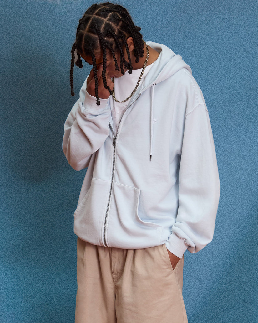 Sudadera con capucha y cremallera Single Stone - Light Blue Acid