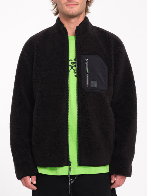 Sudadera Muzzer Fuzzar Zip Sherpa - Black