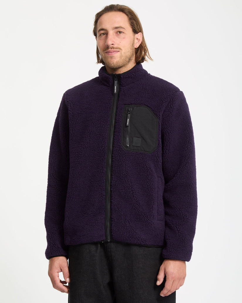 Sudadera Muzzer Fuzzar Zip Sherpa - Dark Purple