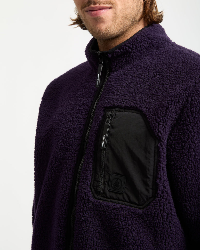 Sudadera Muzzer Fuzzar Zip Sherpa - Dark Purple