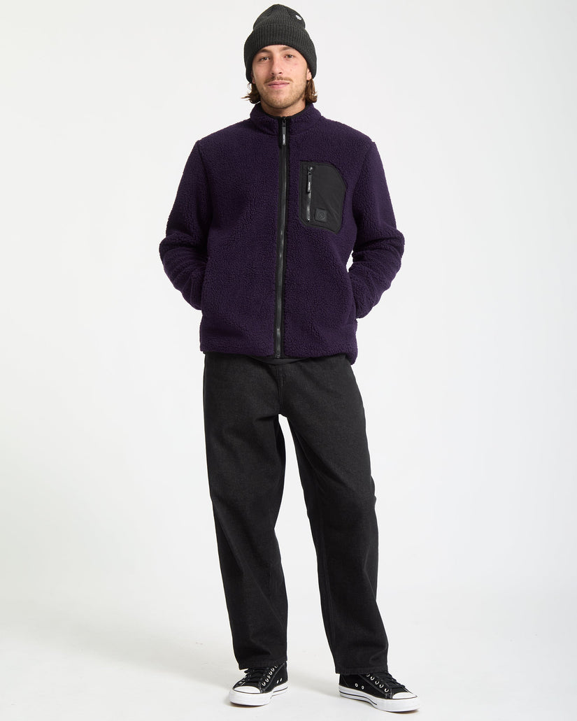 Sudadera Muzzer Fuzzar Zip Sherpa - Dark Purple