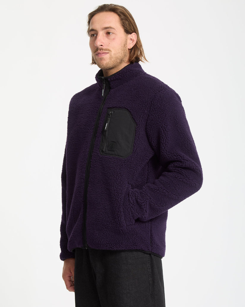 Sudadera Muzzer Fuzzar Zip Sherpa - Dark Purple