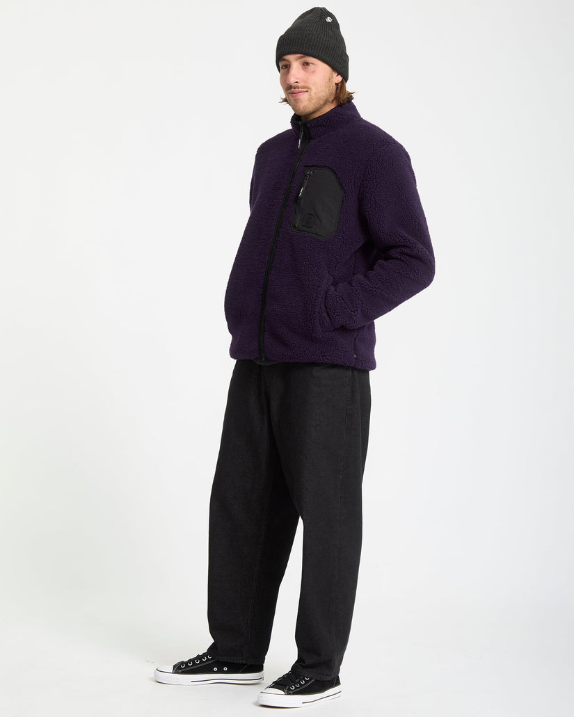 Sudadera Muzzer Fuzzar Zip Sherpa - Dark Purple