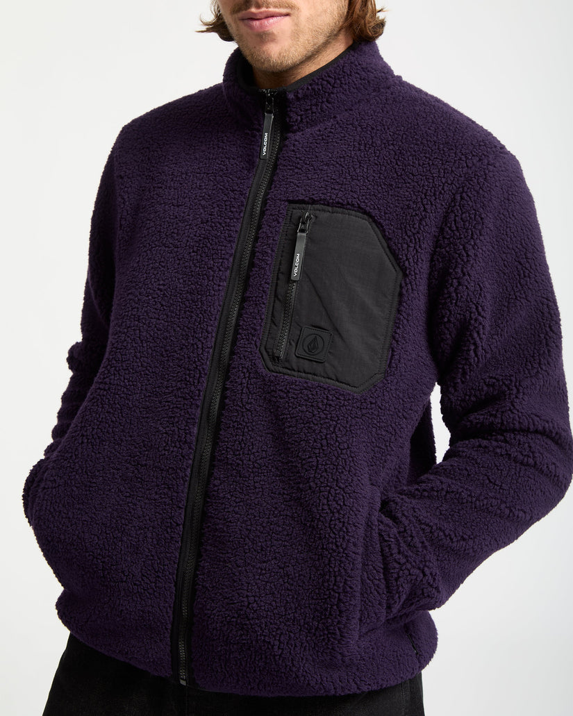Sudadera Muzzer Fuzzar Zip Sherpa - Dark Purple