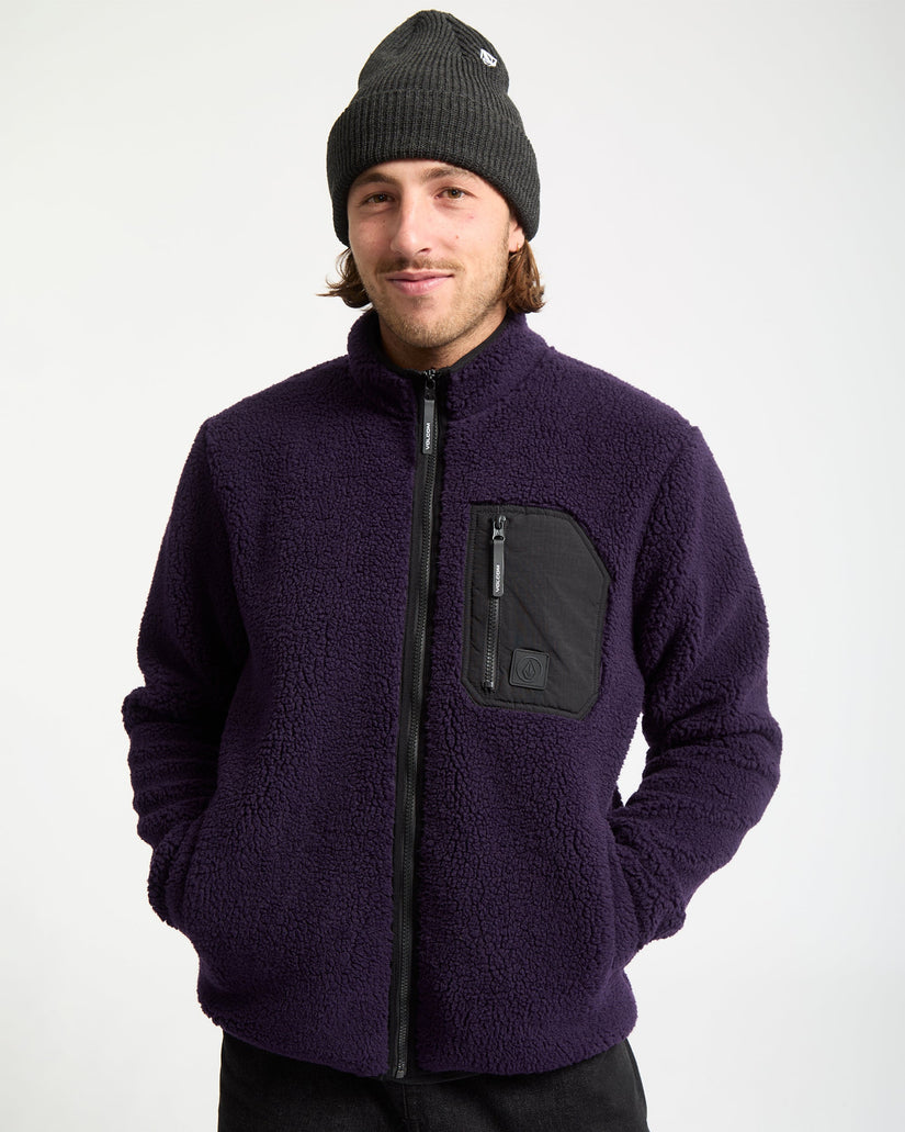 Sudadera Muzzer Fuzzar Zip Sherpa - Dark Purple
