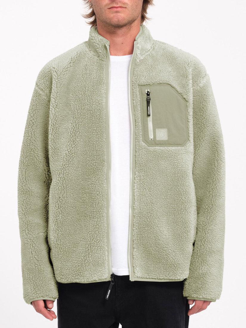 Sudadera Muzzer Fuzzar Zip Sherpa - Green Tea