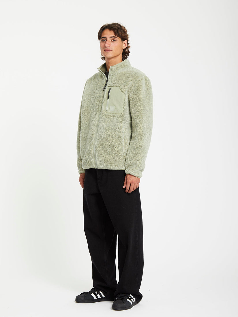 Sudadera Muzzer Fuzzar Zip Sherpa - Green Tea