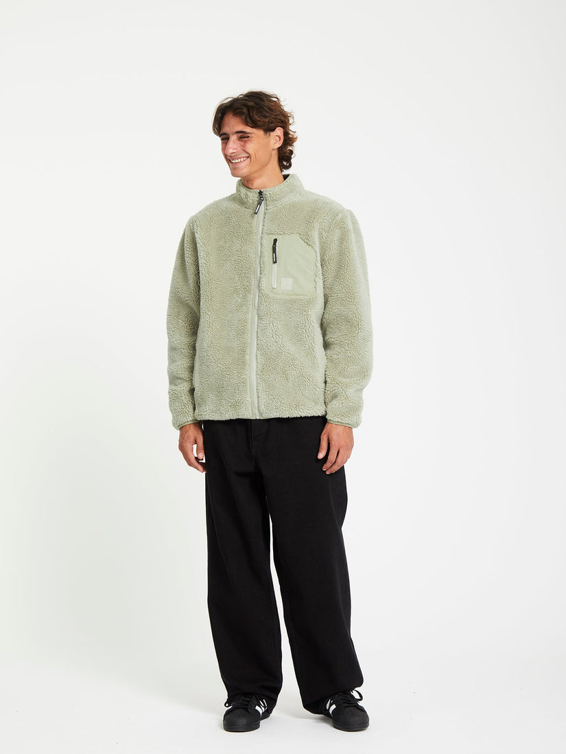 Sudadera Muzzer Fuzzar Zip Sherpa - Green Tea