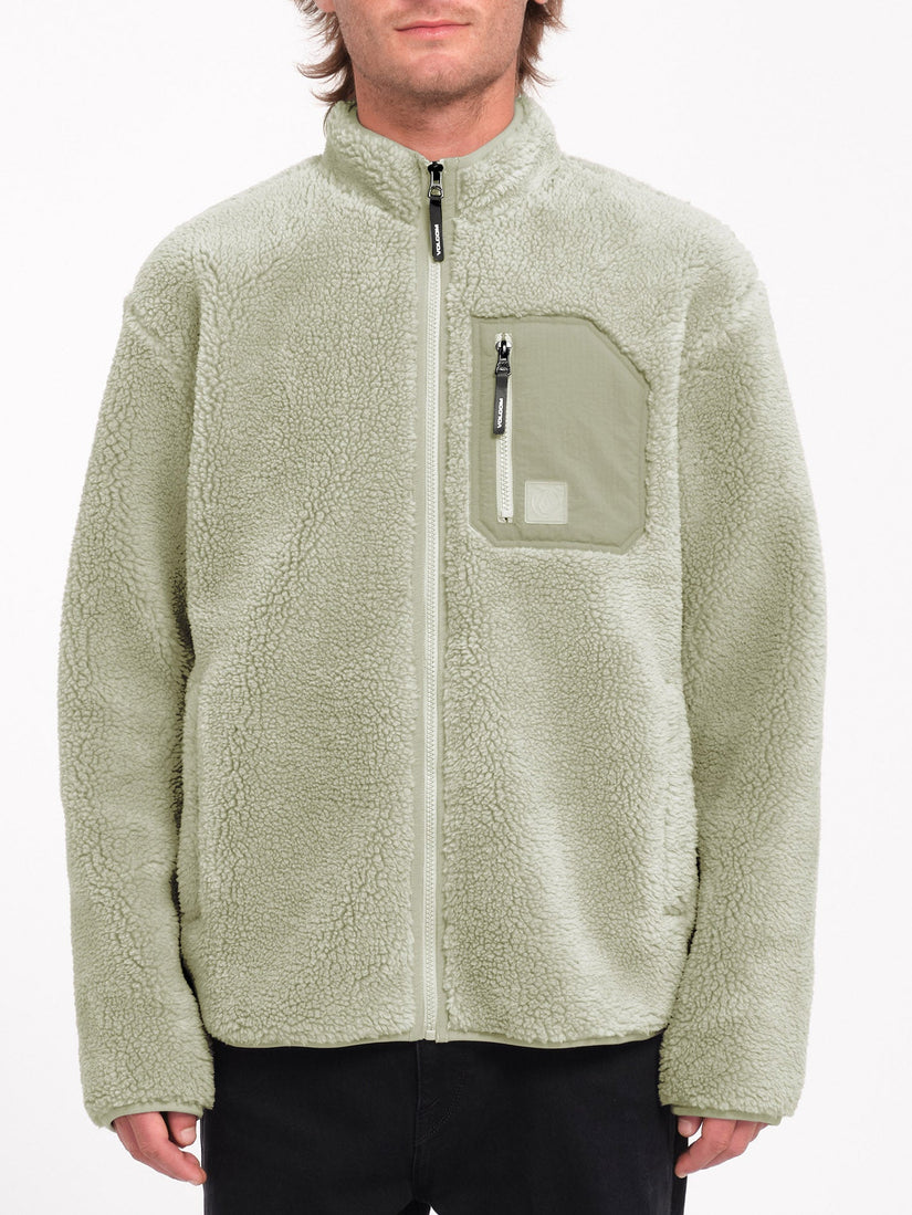 Sudadera Muzzer Fuzzar Zip Sherpa - Green Tea