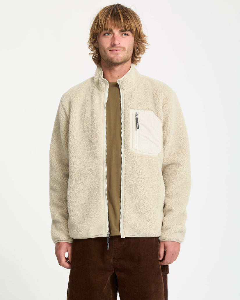 Sudadera Muzzer Fuzzar Zip Sherpa - Stone