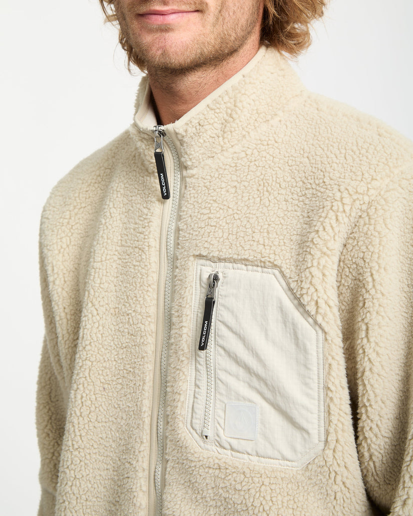 Sudadera Muzzer Fuzzar Zip Sherpa - Stone