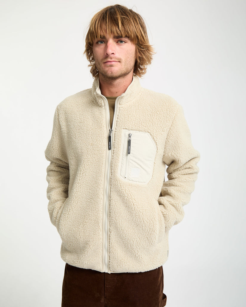 Sudadera Muzzer Fuzzar Zip Sherpa - Stone