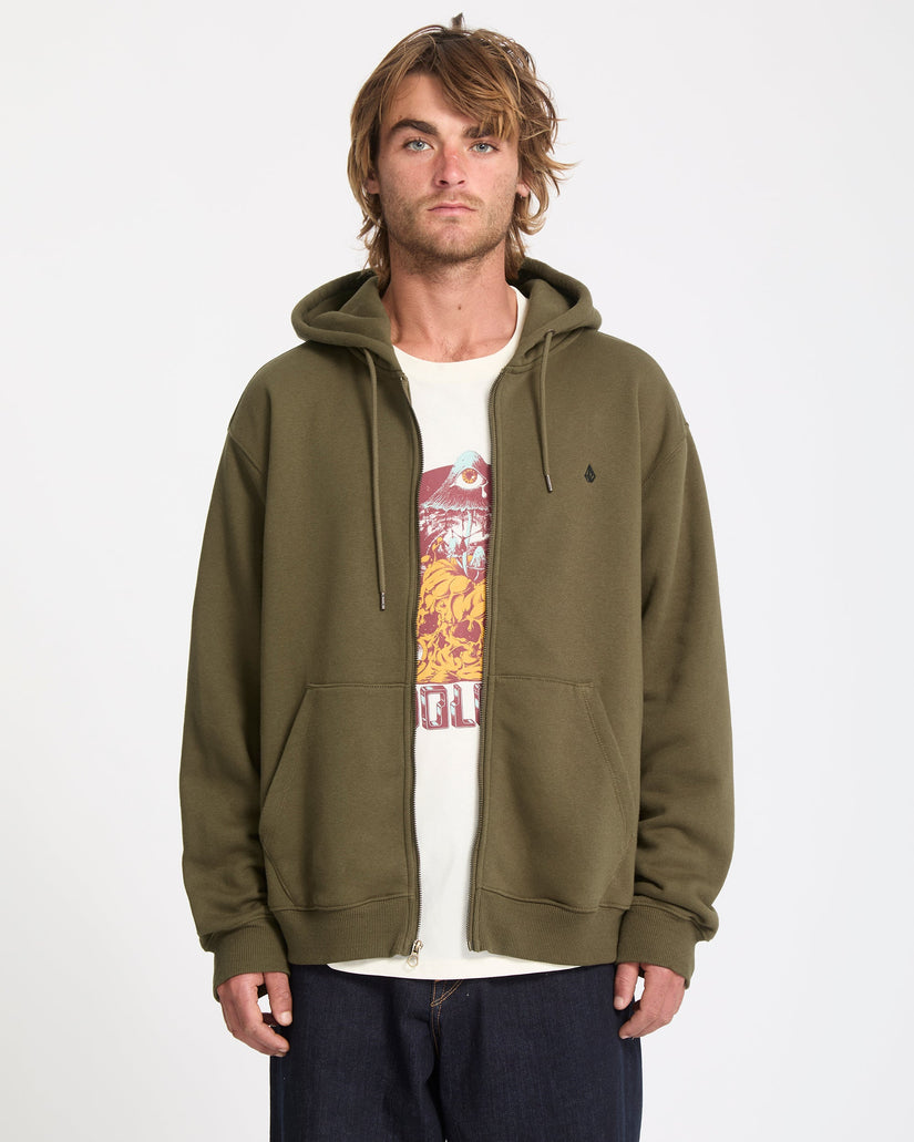 Sudadera Con Capucha Y Cremallera Single Stone - Sage Leaf