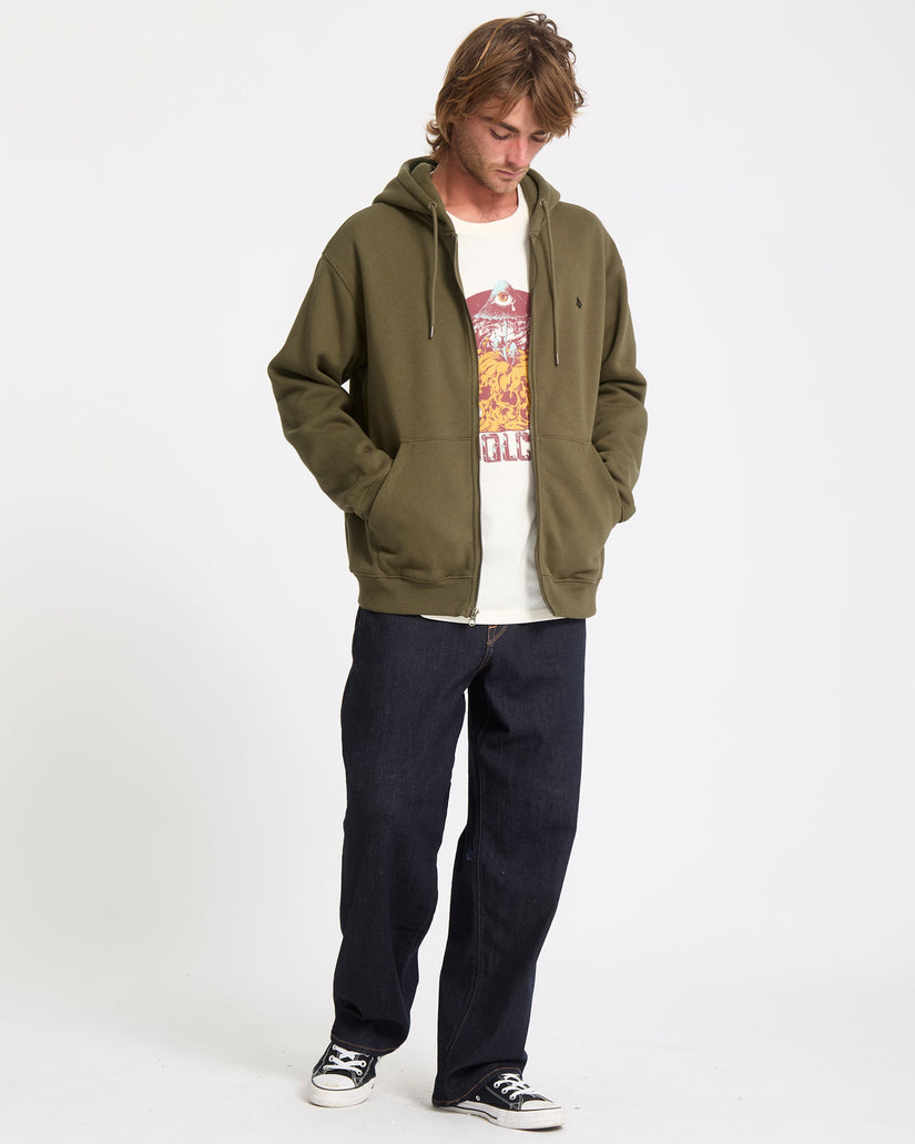 Sudadera Con Capucha Y Cremallera Single Stone - Sage Leaf