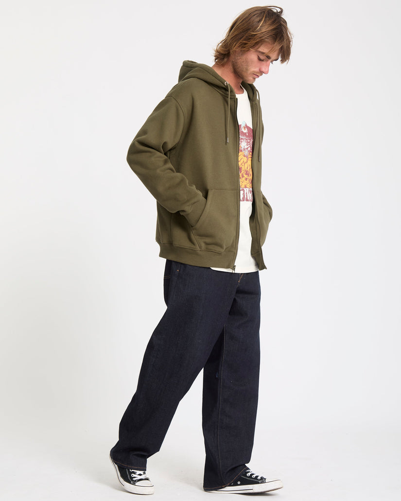 Sudadera Con Capucha Y Cremallera Single Stone - Sage Leaf