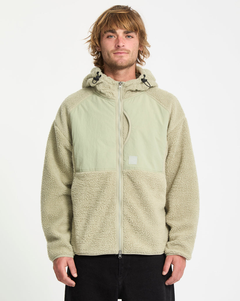 Sudadera De Borreguillo Con Capucha Y Cremallera Nomaa - Green Tea