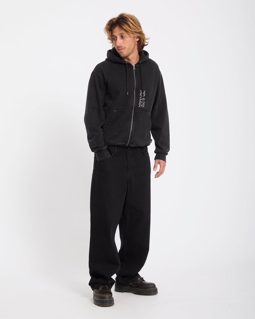Sudadera con capucha y cremallera Studder - Black