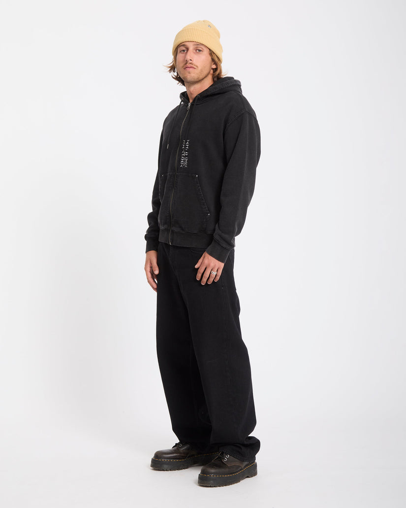 Sudadera con capucha y cremallera Studder - Black
