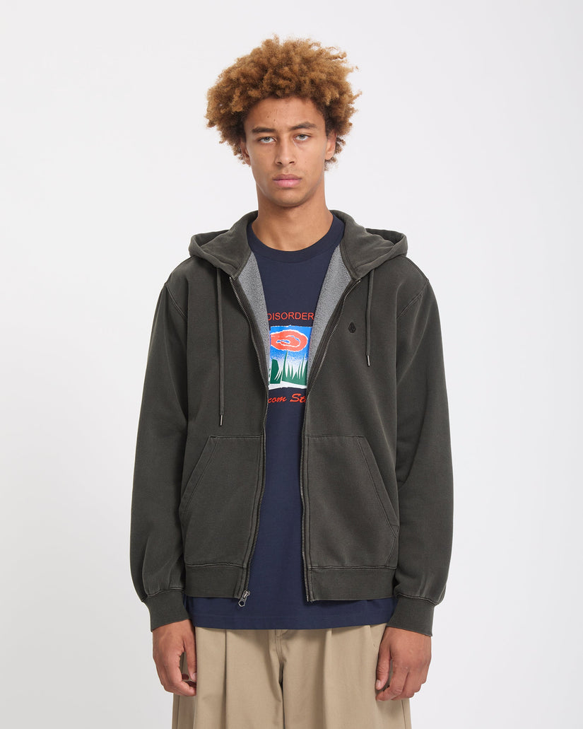 Sudadera con cremallera Single Stone - Rinsed Black