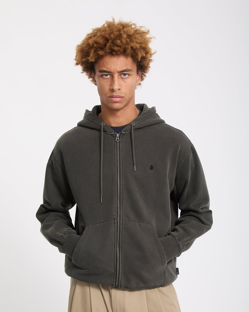 Sudadera con cremallera Single Stone - Rinsed Black
