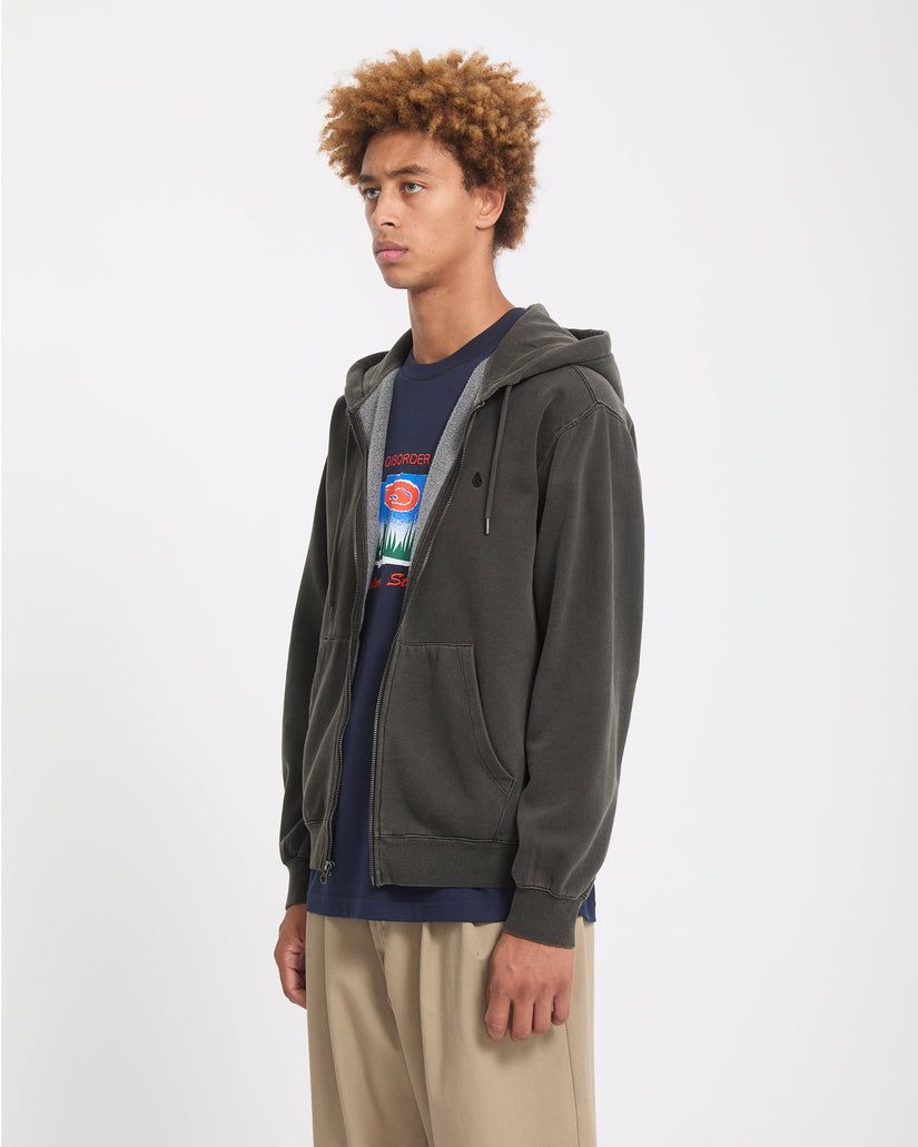 Sudadera con cremallera Single Stone - Rinsed Black