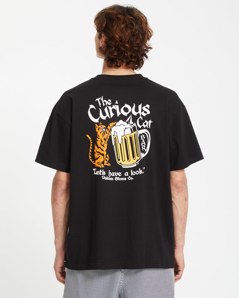 Camiseta Curious Cat - BLACK