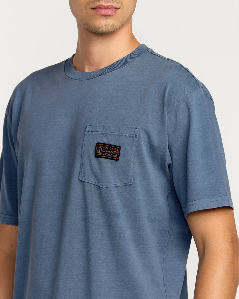Camiseta Workwear Certified Pocket - Blue Wash
