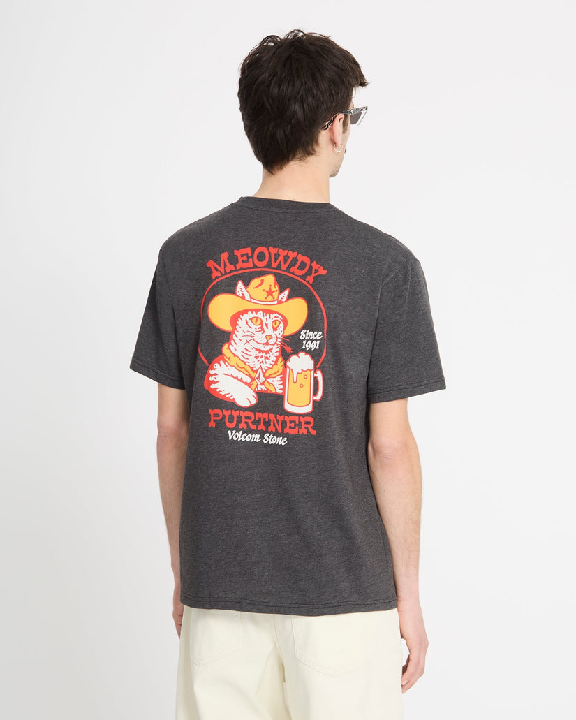 Camiseta Meowdy - Heather Black