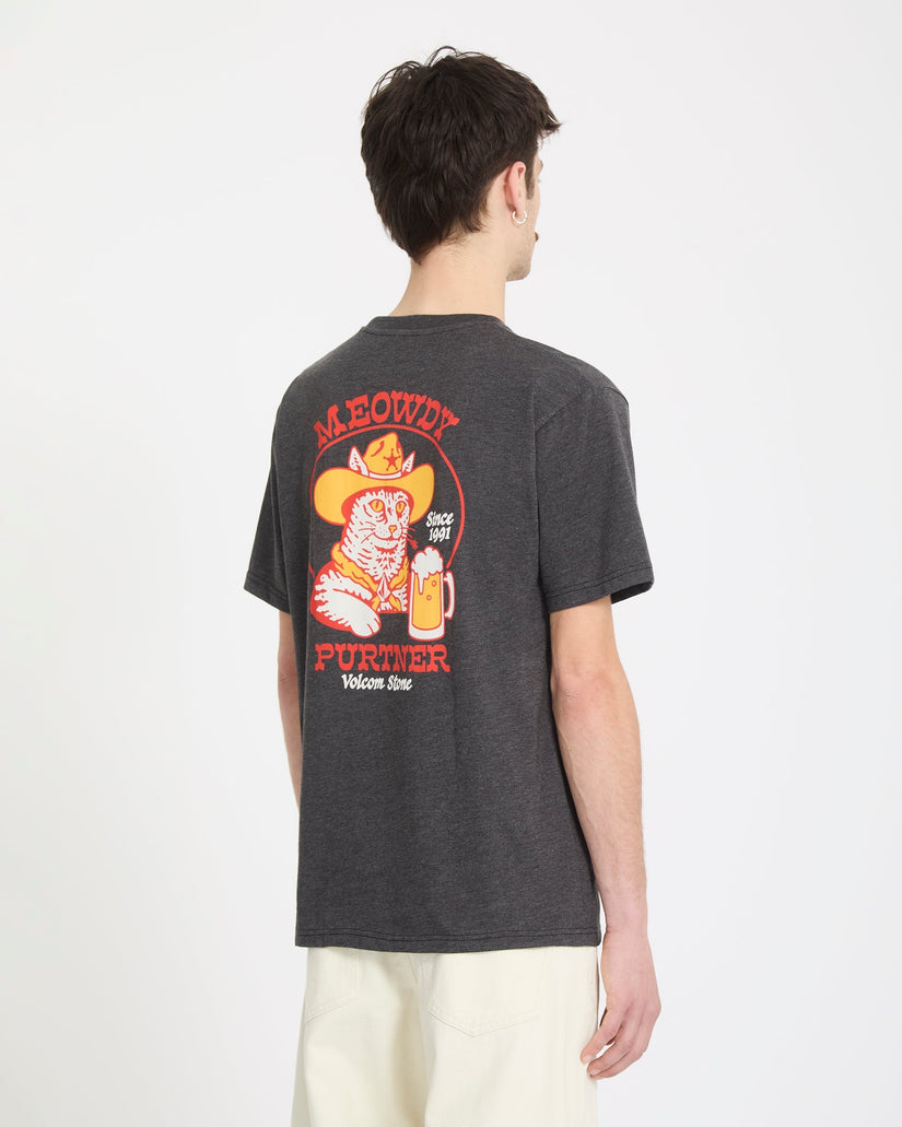 Camiseta Meowdy - Heather Black