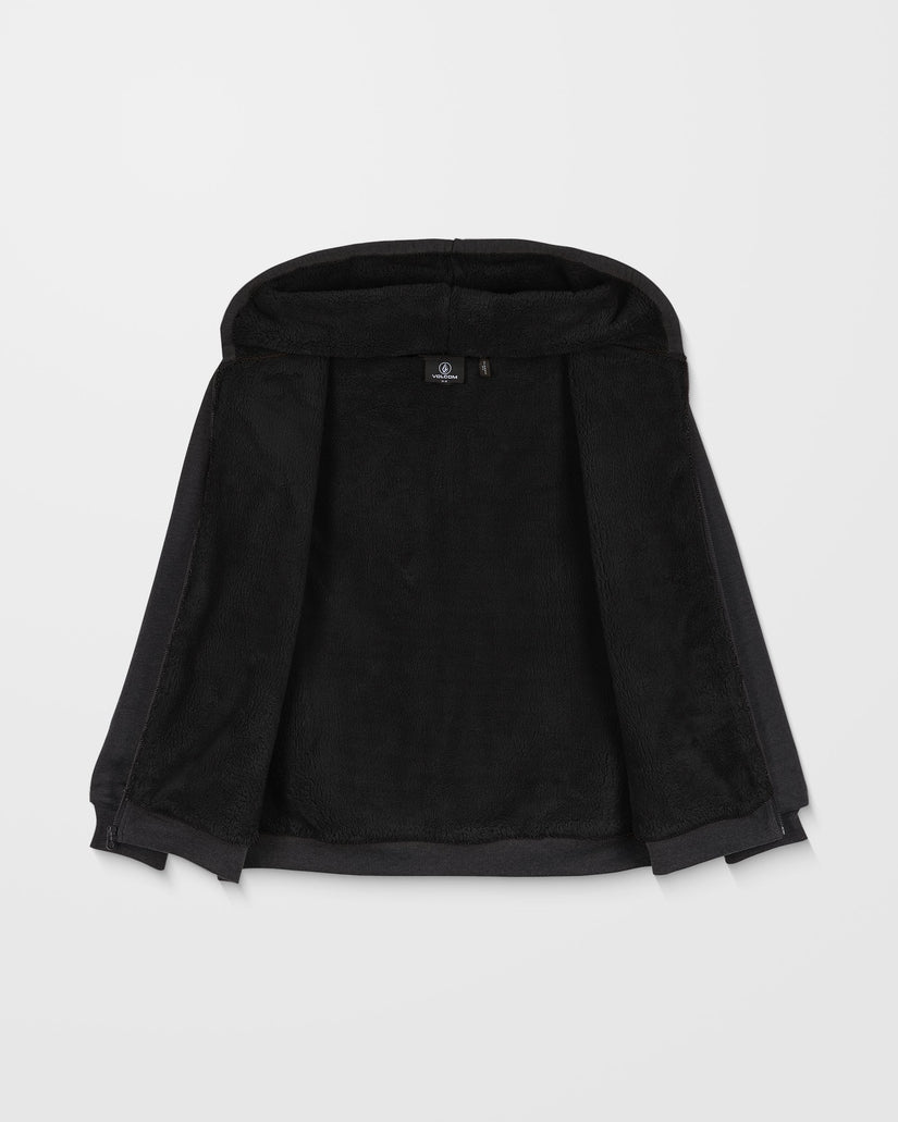 Sudadera Con Capucha Y Cremallera Sherpa Single Stone - Heather Black