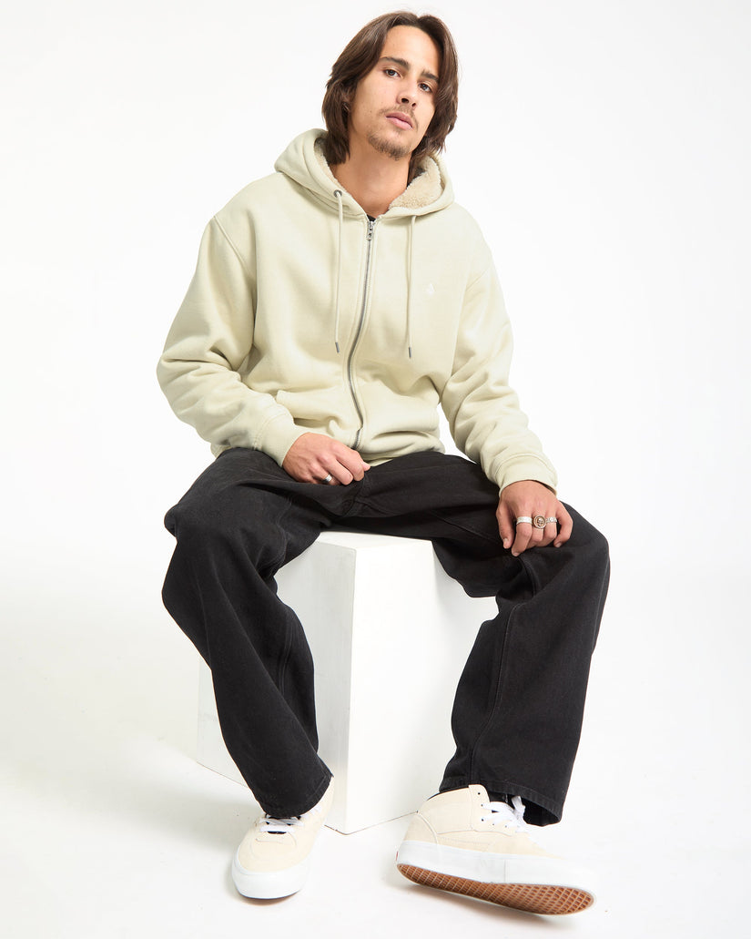 Sudadera Con Capucha Y Cremallera Single Stone Lined - Light Beige