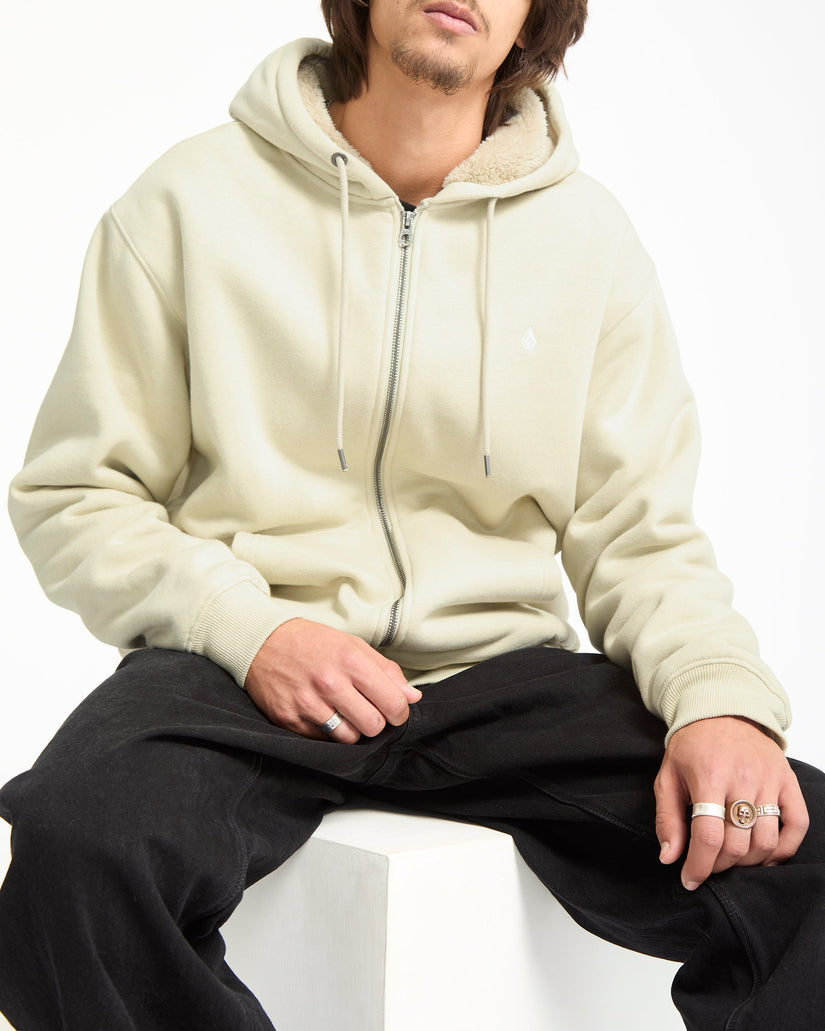 Sudadera Con Capucha Y Cremallera Single Stone Lined - Light Beige