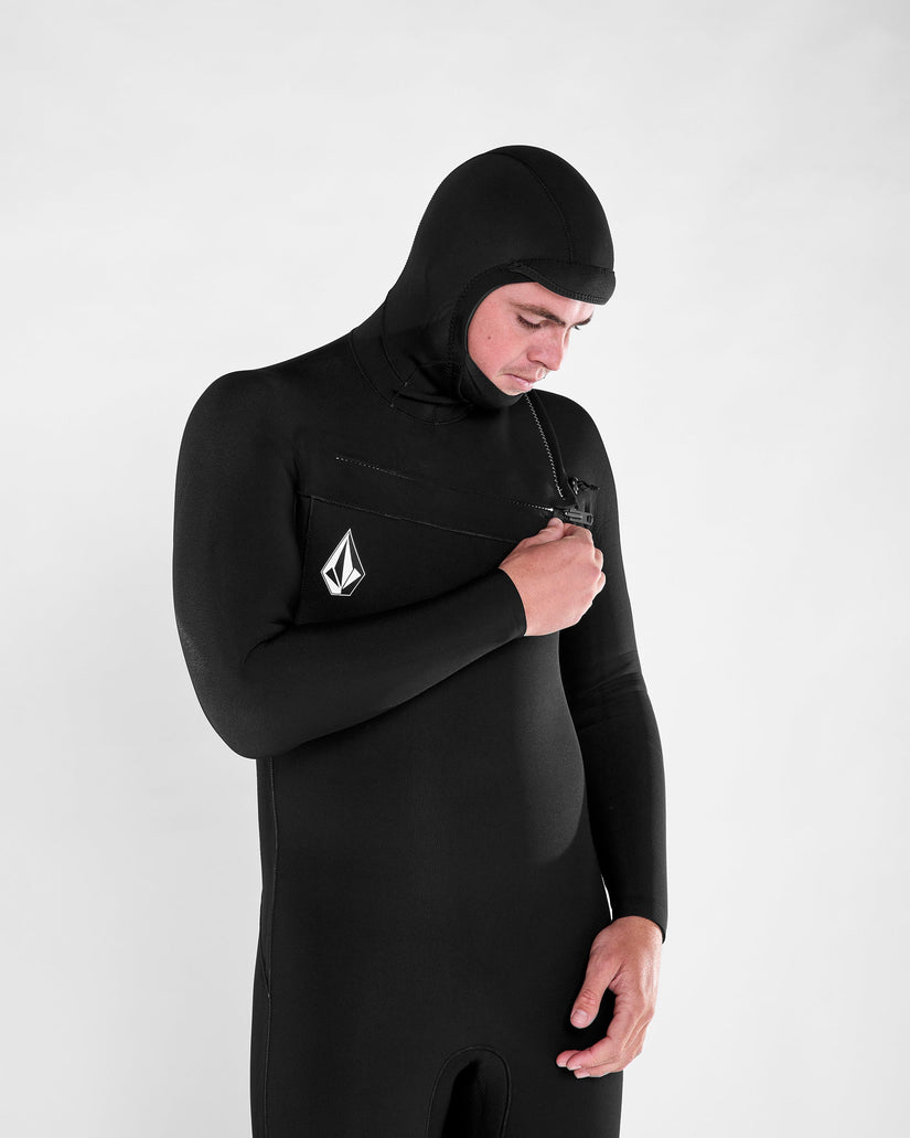 Traje de neopreno con capucha Modulator 4/3Mm con cremallera en el pecho - Black