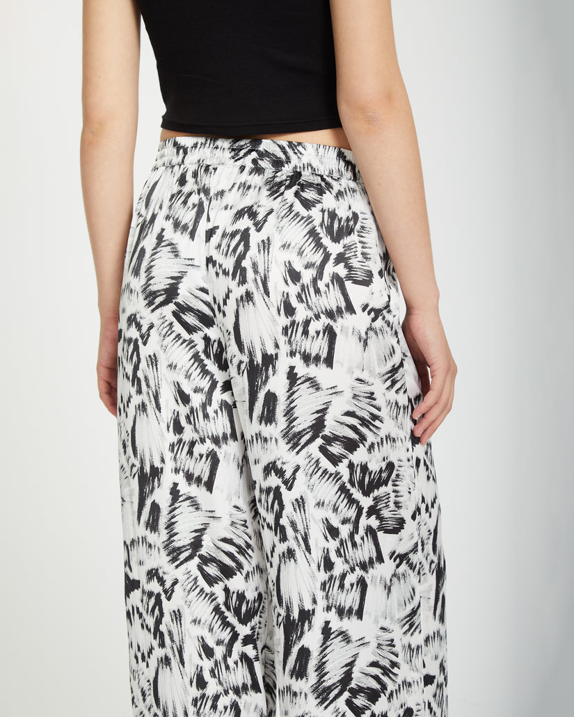 Pantalón Alix con cintura elástica - BLACK WHITE
