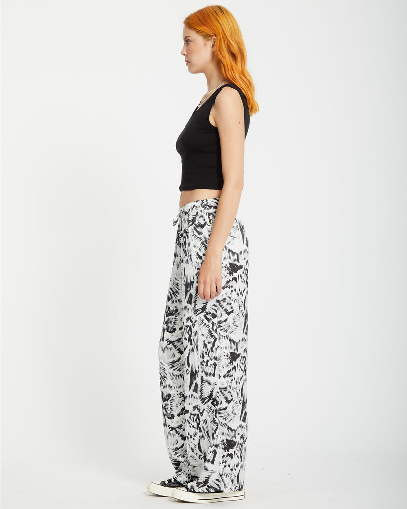 Pantalón Alix con cintura elástica - BLACK WHITE