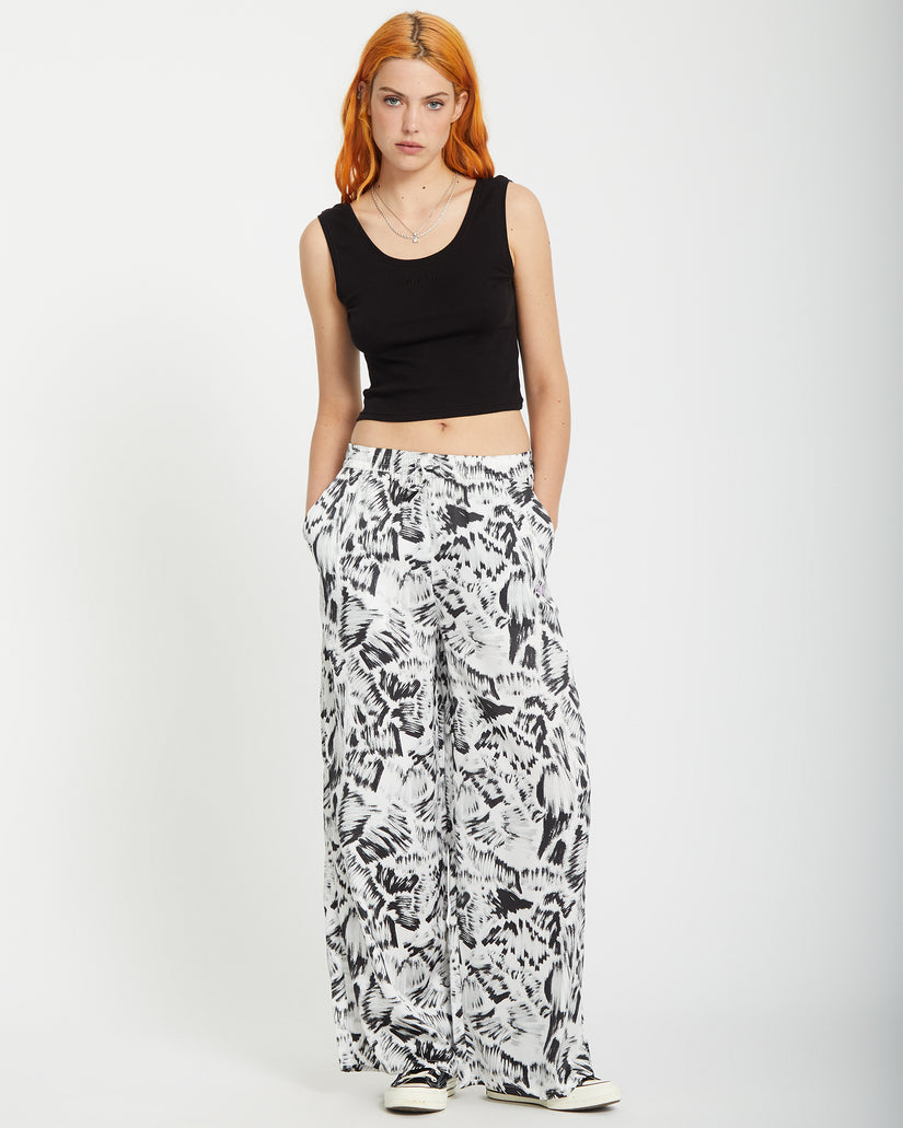 Pantalón Alix con cintura elástica - BLACK WHITE