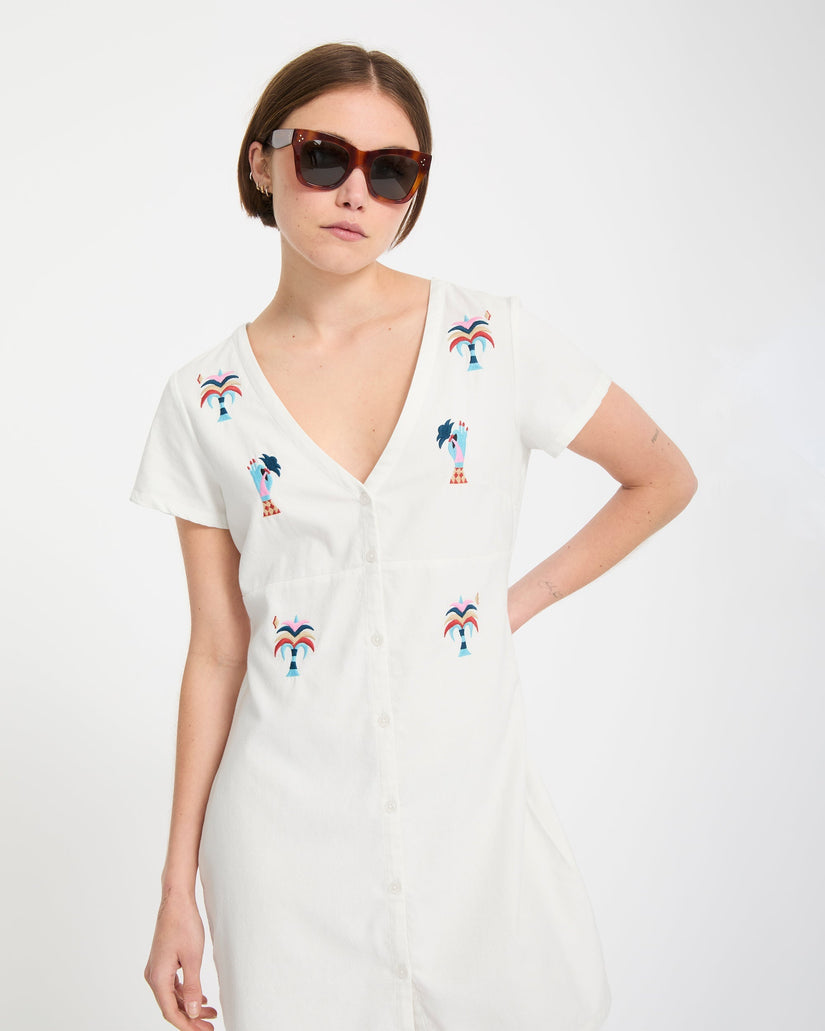 Vestido camisero Bruno Lucas - Off White