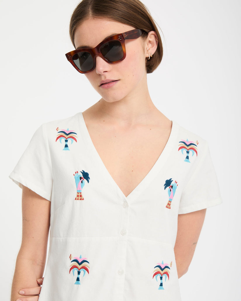Vestido camisero Bruno Lucas - Off White