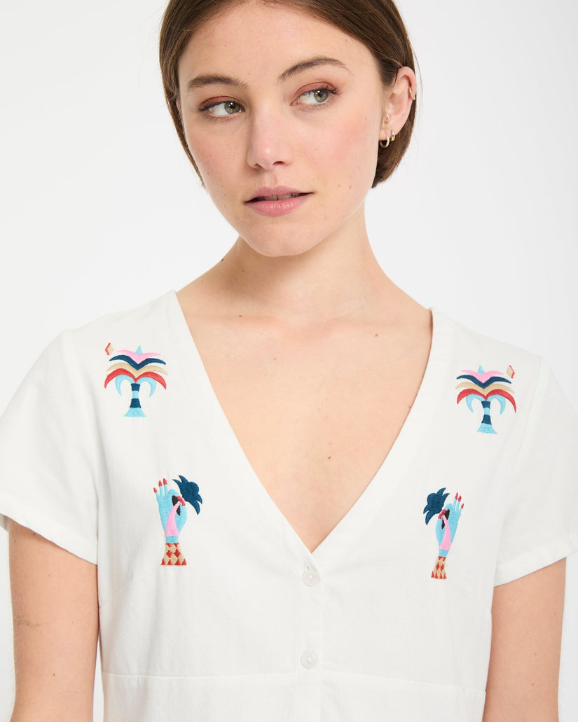Vestido camisero Bruno Lucas - Off White