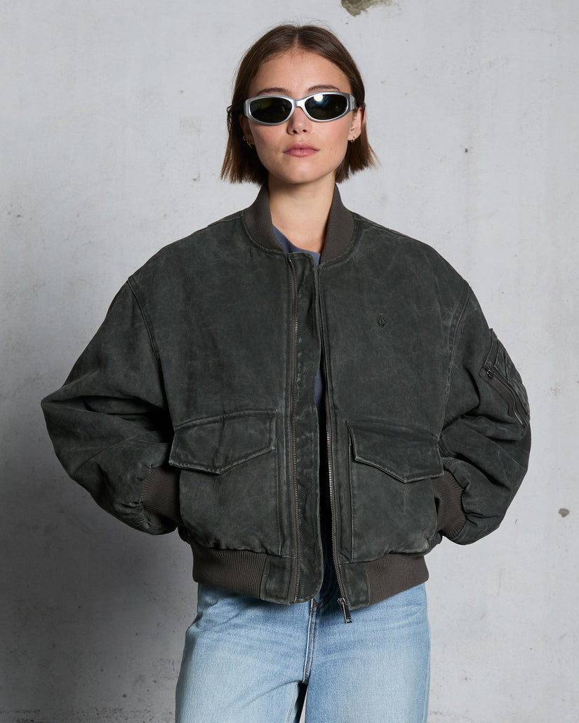 Chaqueta Workestra Bomber - Rinsed Black