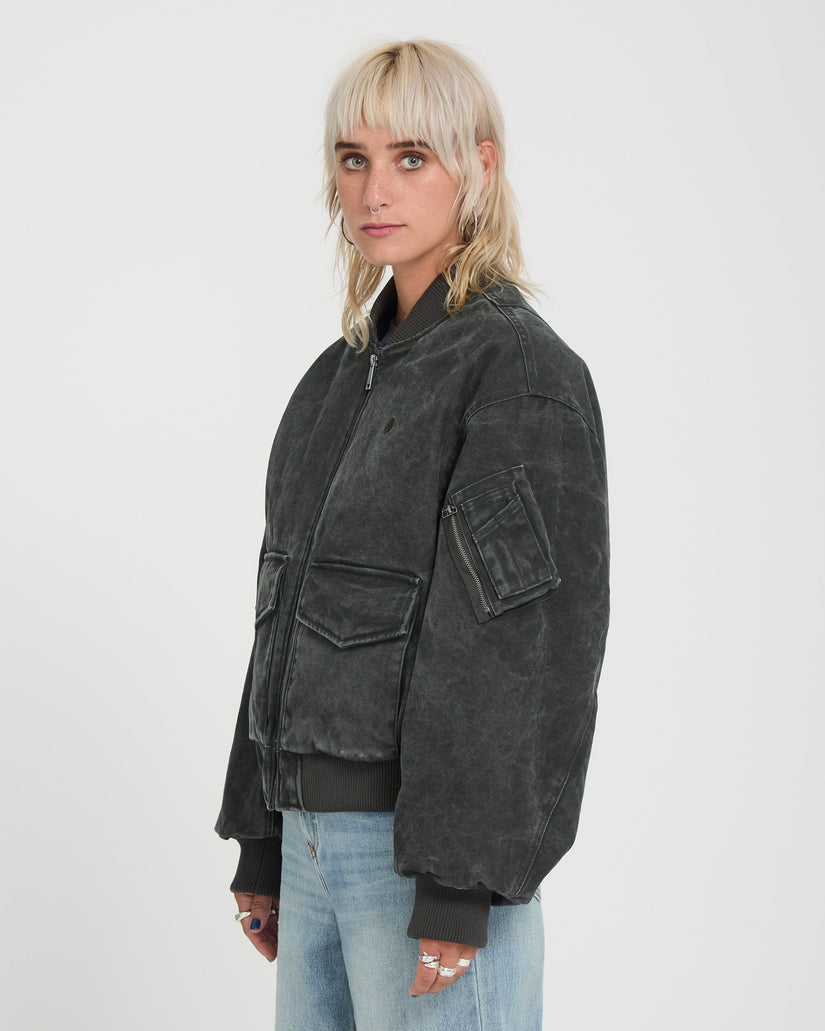 Chaqueta Workestra Bomber - Rinsed Black