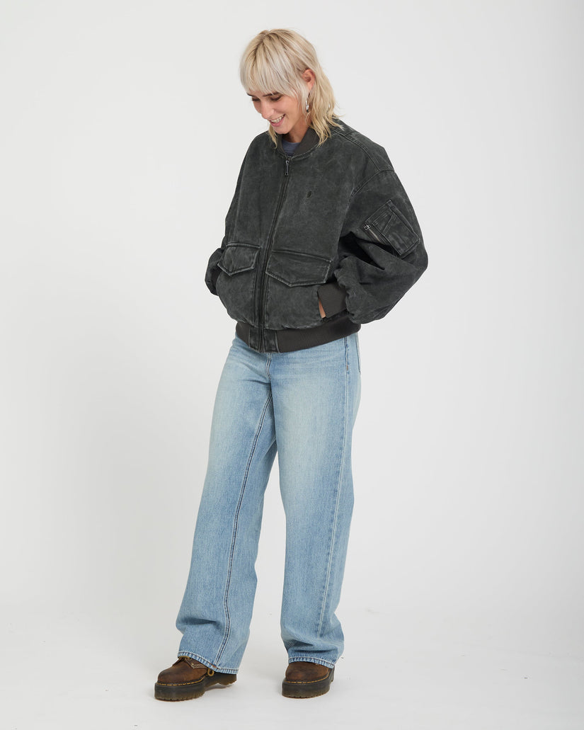 Chaqueta Workestra Bomber - Rinsed Black