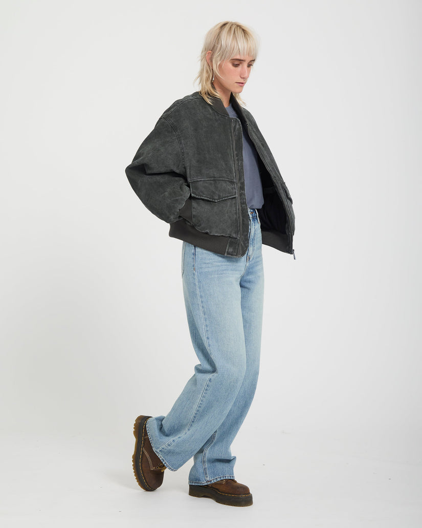 Chaqueta Workestra Bomber - Rinsed Black