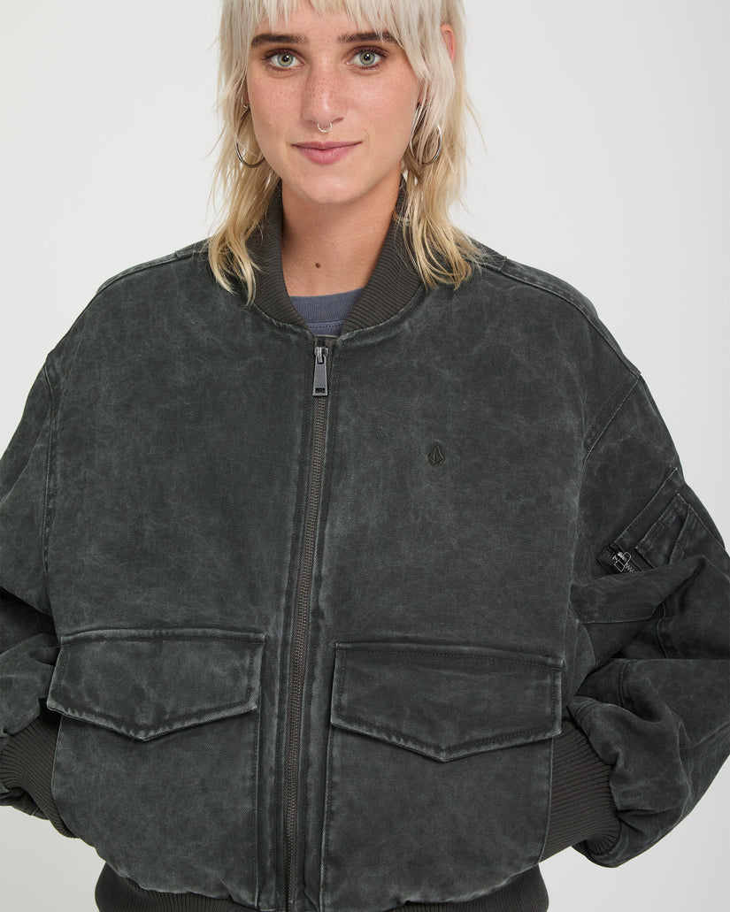 Chaqueta Workestra Bomber - Rinsed Black