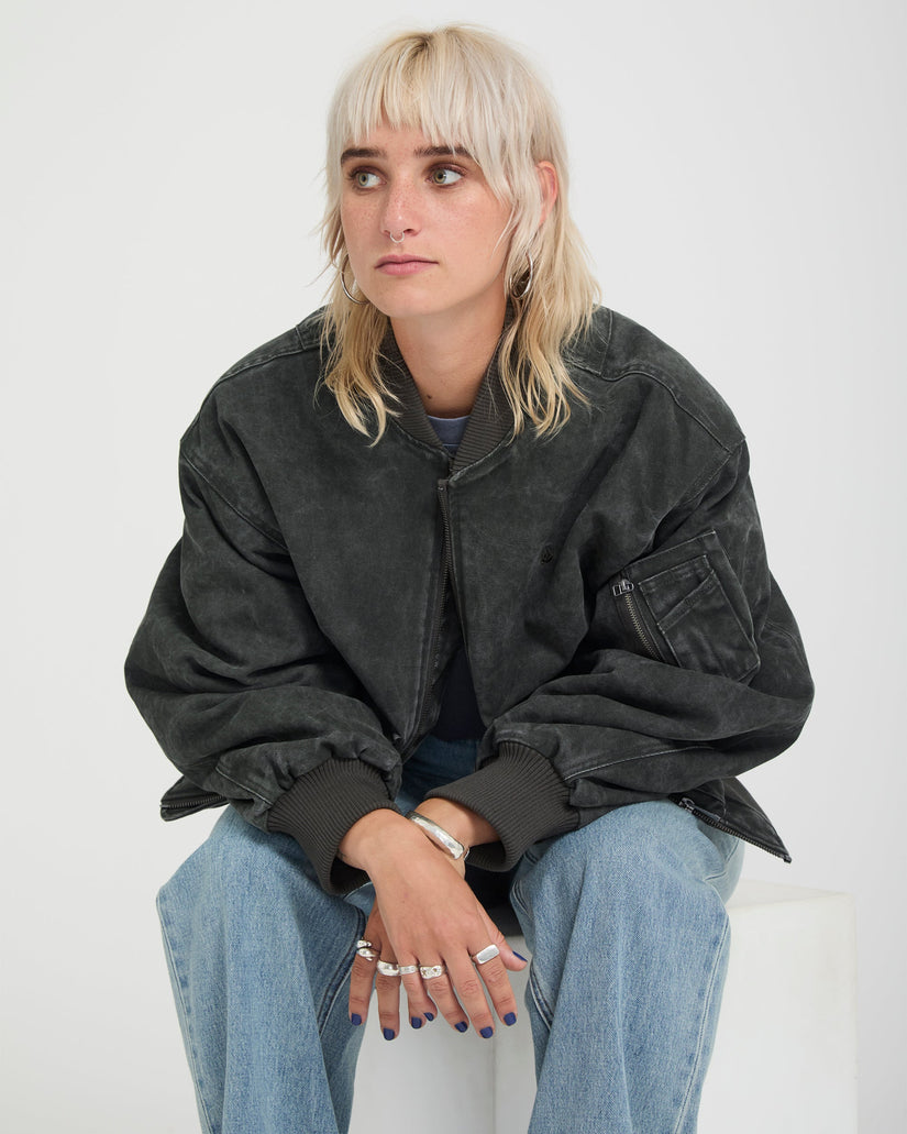 Chaqueta Workestra Bomber - Rinsed Black