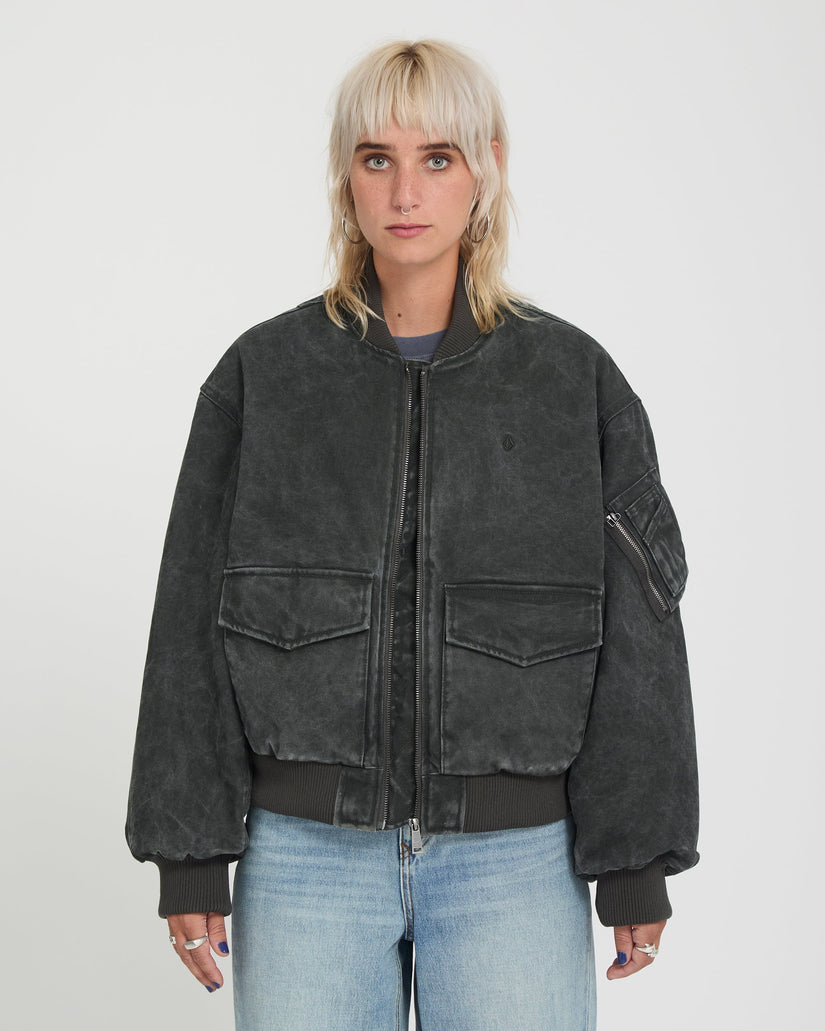 Chaqueta Workestra Bomber - Rinsed Black